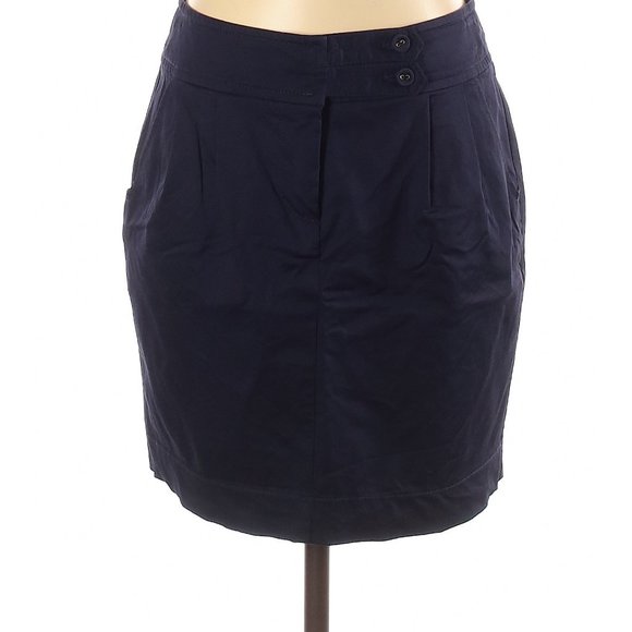 Trina Turk Pencil Navy Fully Lined Front Zip Two Pocket Skirt Size 2 EUC - Picture 1 of 5